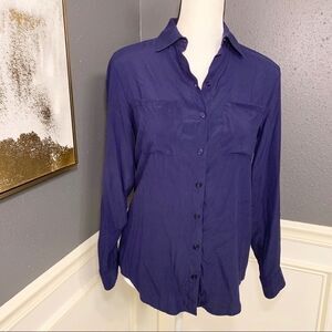 DREW mixed media button down shirt